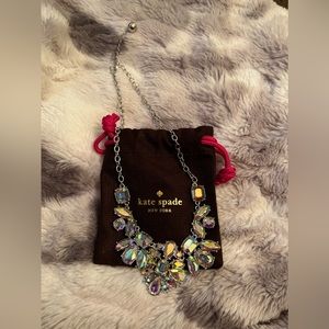 Kate Spade silver and iridescent crystal costume jewelry necklace. EUC!  😍💎🔥
